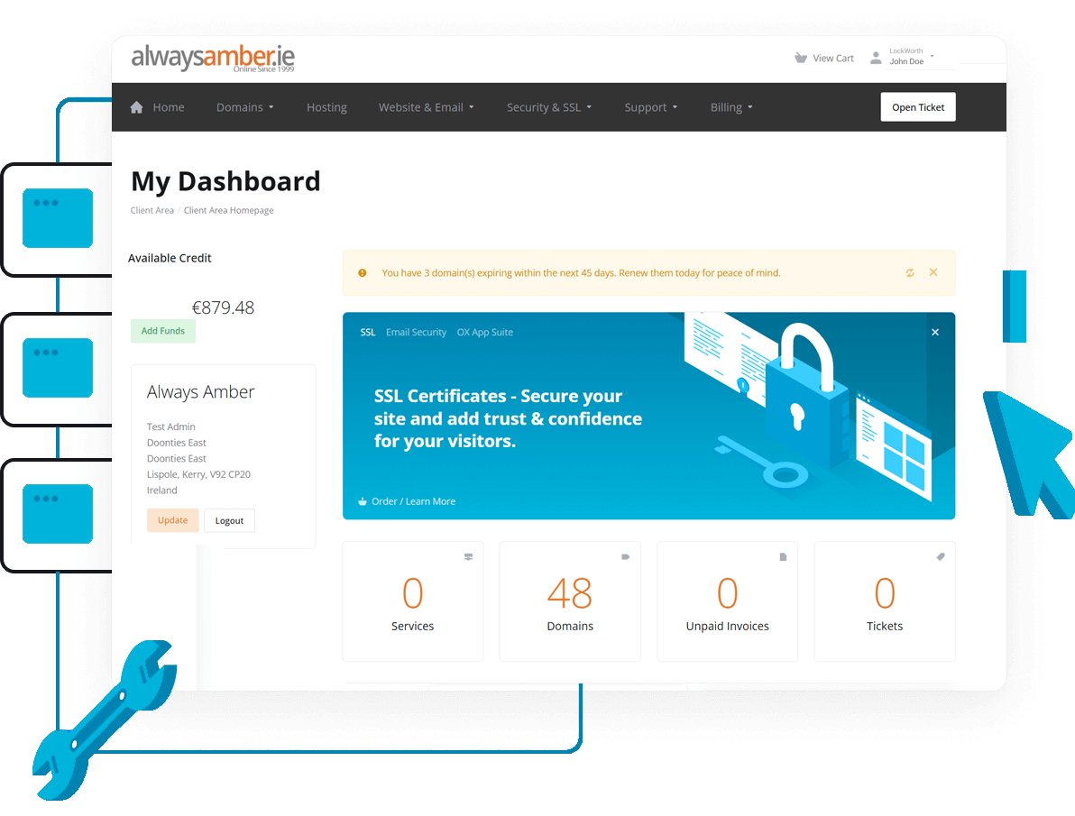 Shared Hosting - Super easy control panel to manage all your services